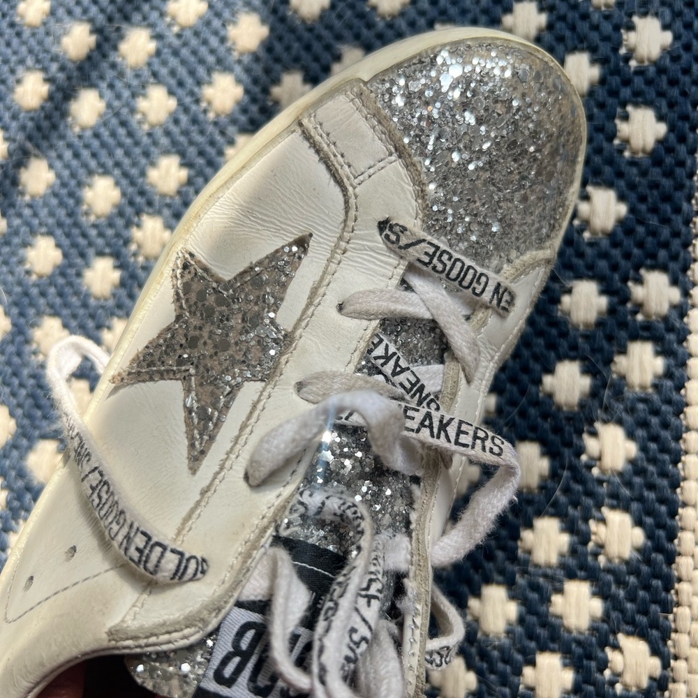 Golden Goose Silver and White Star Sneakers Casual Style size 32 kids - Picture 5 of 13